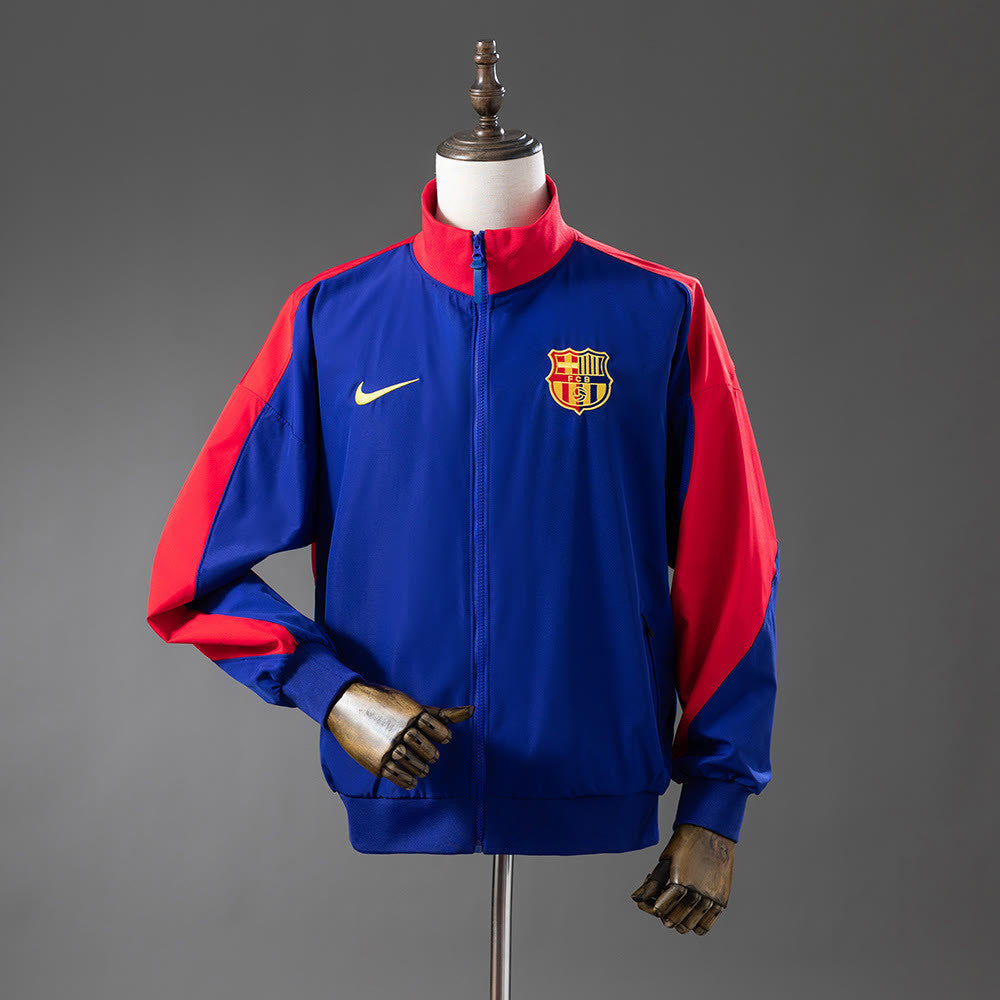 Camisola Barcelona Corta-vento - Deep Royal Azul & Noble Vermelho