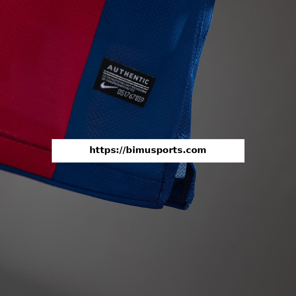 Camisola Barcelona 10/11 Principal Retro de Manga Comprida Versão de Jogador