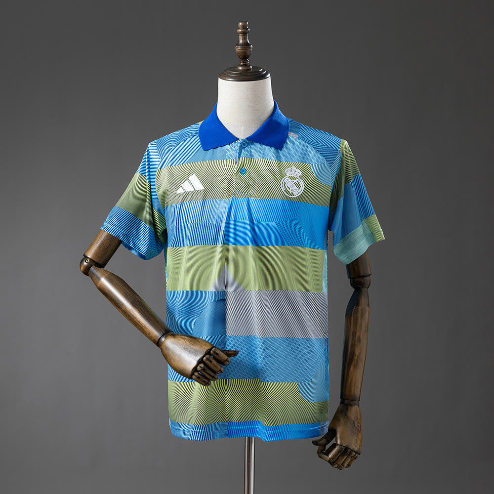 Camisola Real Madrid 25/26 POLO - Verde Às Riscas Tray