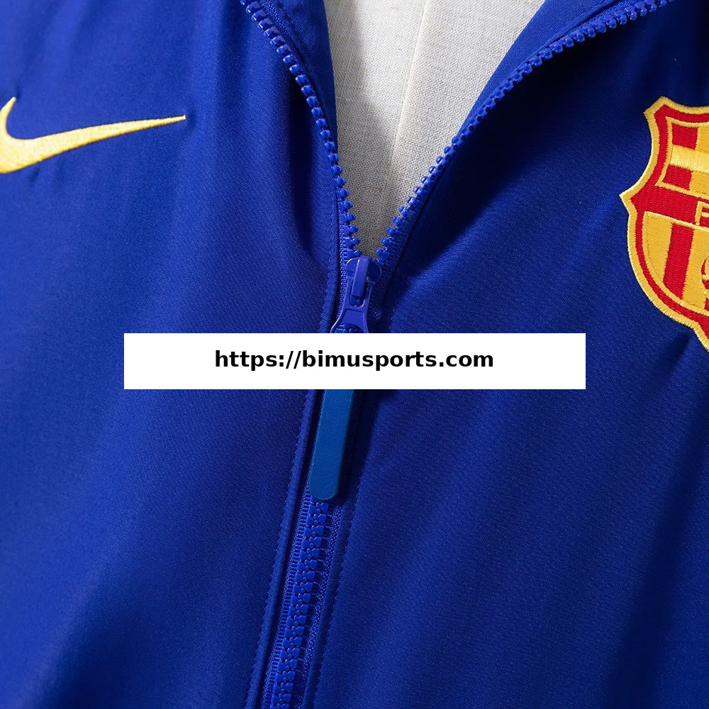 Camisola Barcelona Corta-vento - Deep Royal Azul & Noble Vermelho