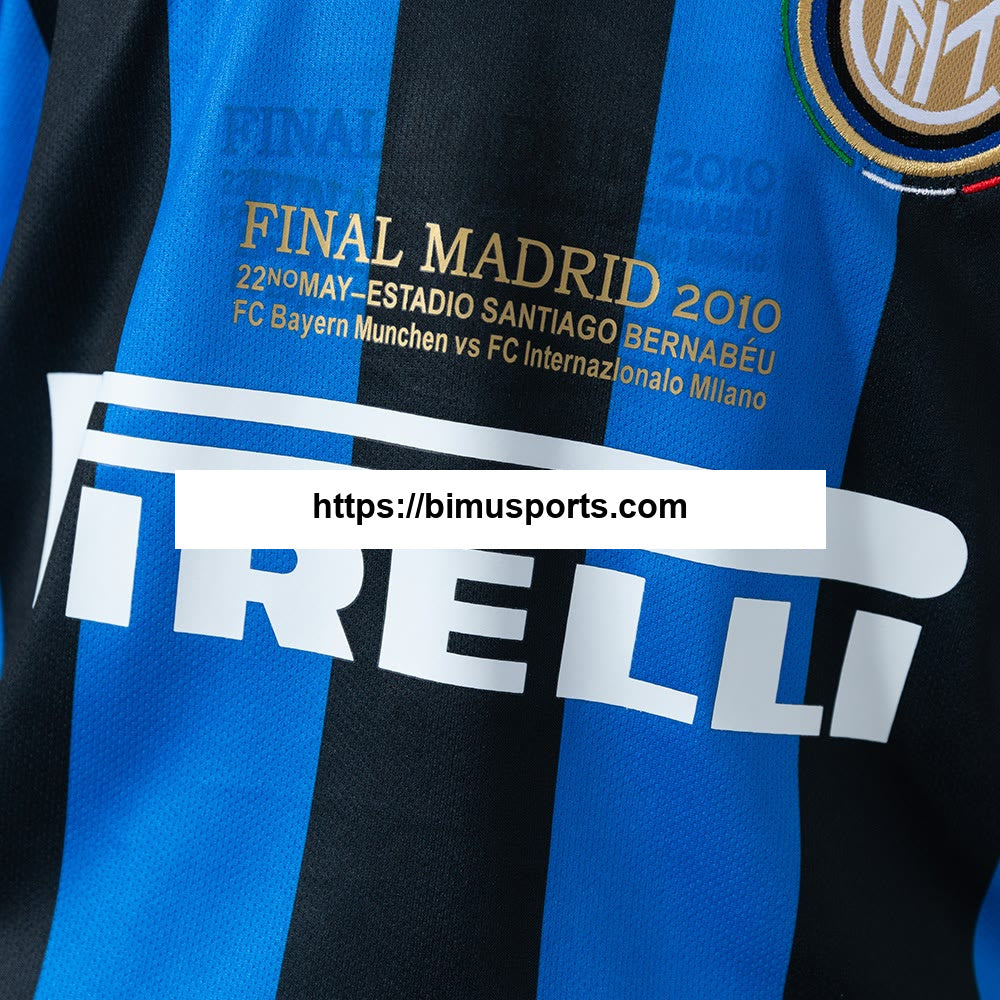 Camisola Inter Milan 09/10 Principal (UEFA Champions League) retrô infantil