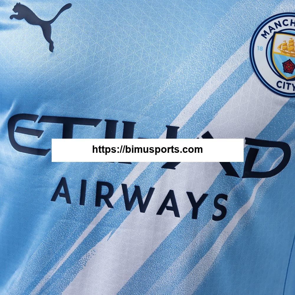Manchester City 25/26 Principal manga comprida versão jogador camisas