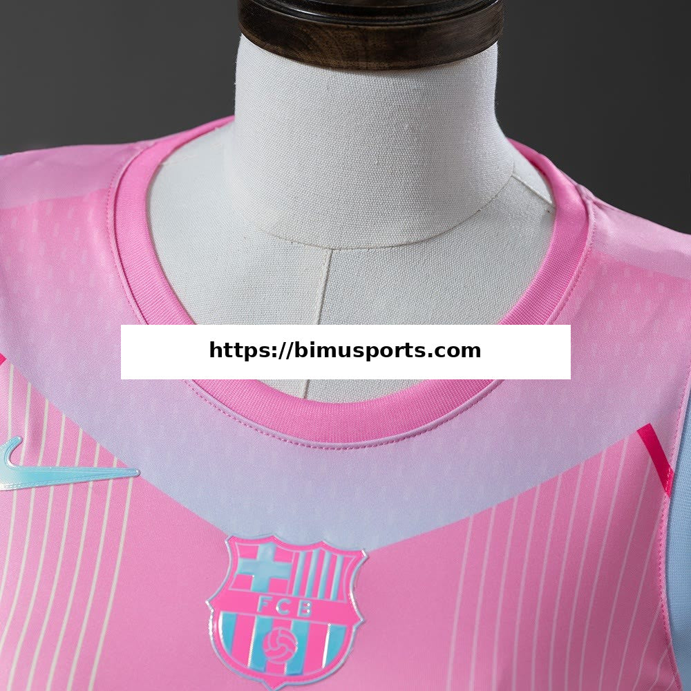 Camisola Barcelona 25/26 Edição Conceptual - Rosa Feminina sem Mangas