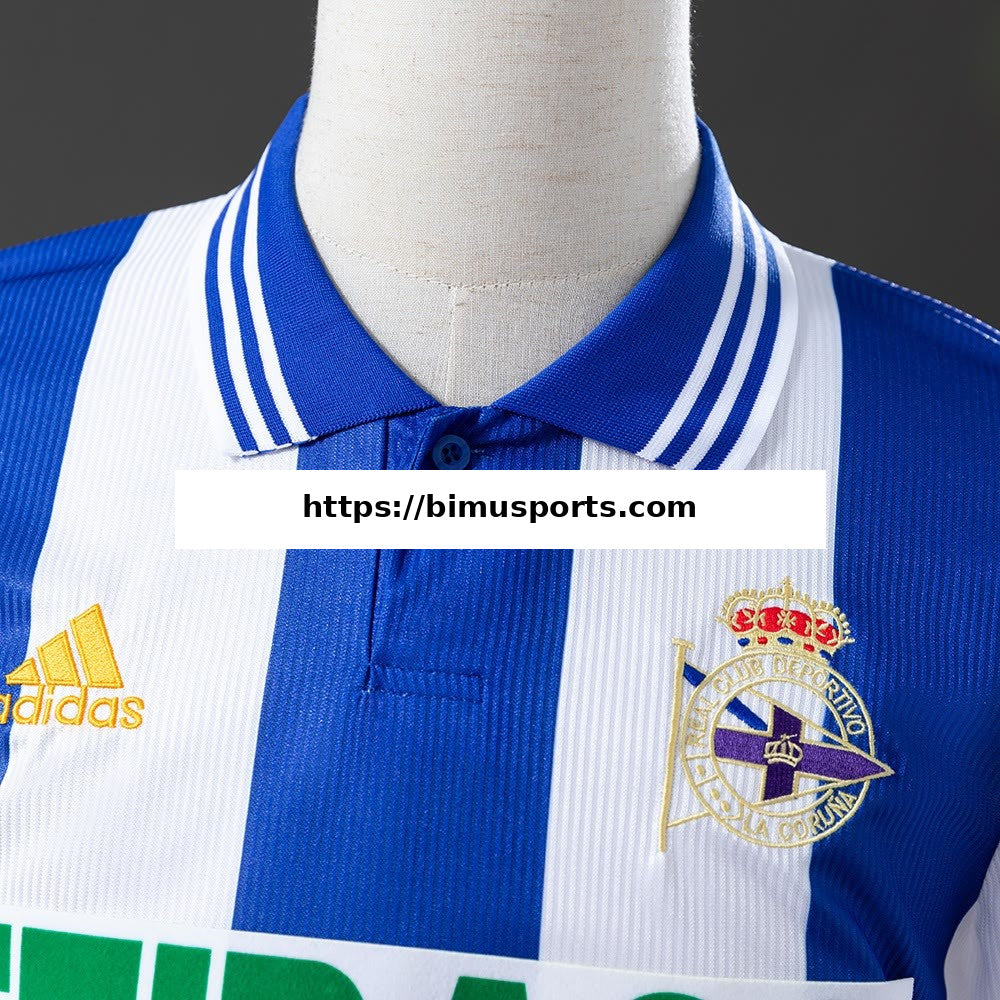 Camisola Deportivo La Coruna 99/00 Principal Retro de Manga Comprida