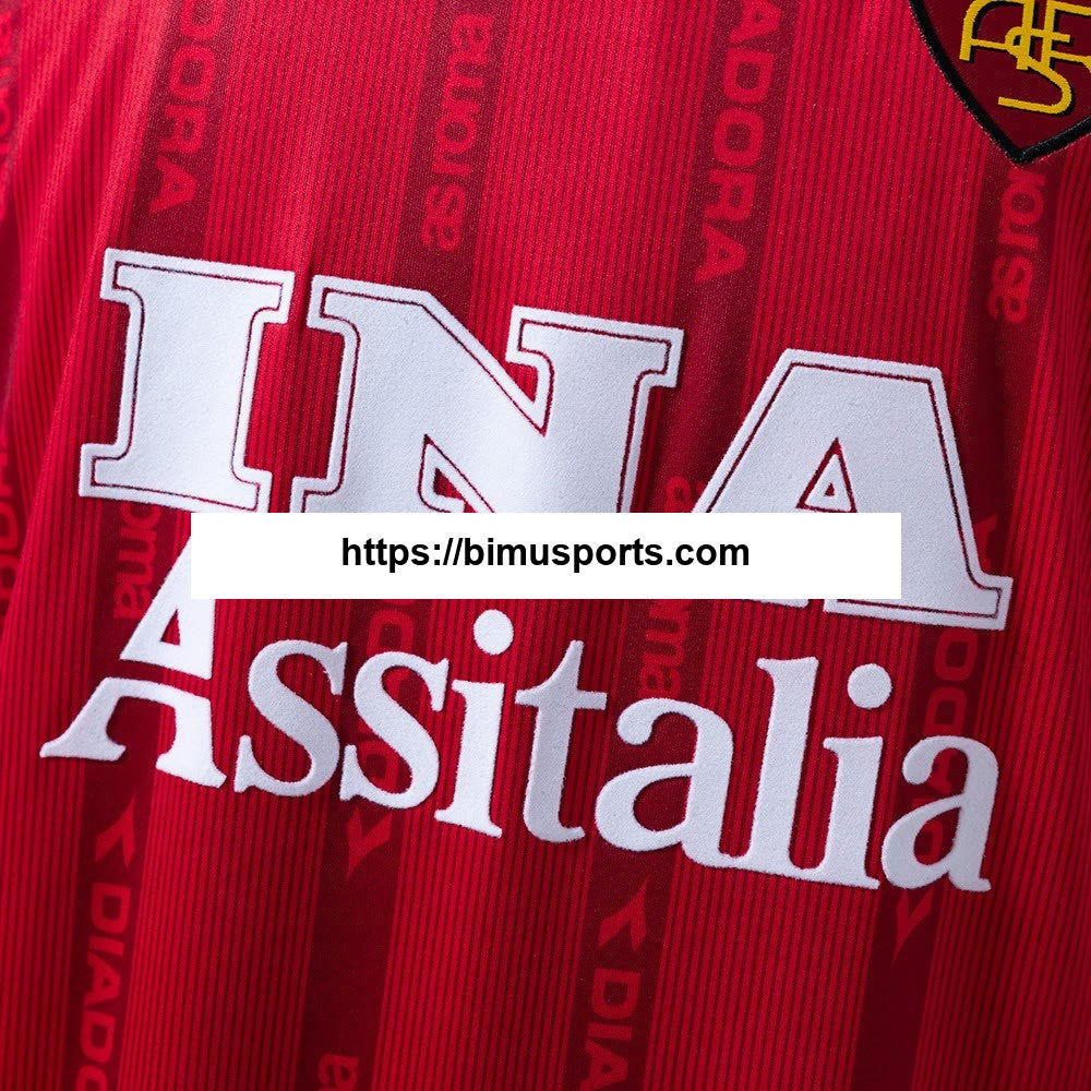 Camisola retrô Roma 99/00 Principal manga comprida