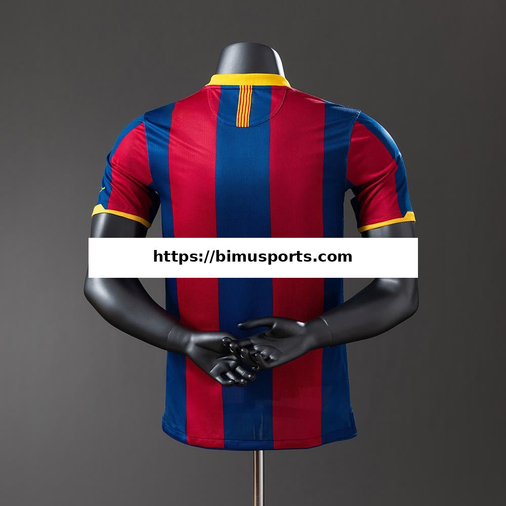 Camisola Barcelona 10/11 Principal Retro de Manga Comprida Versão de Jogador