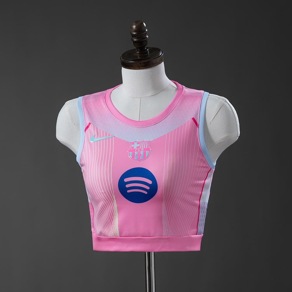 Camisola Barcelona 25/26 Edição Conceptual - Rosa Feminina sem Mangas