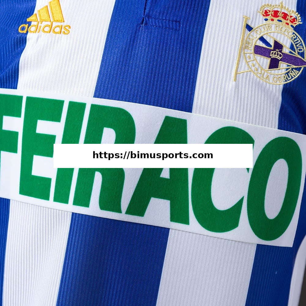 Camisola Deportivo La Coruna 99/00 Principal Retro de Manga Comprida