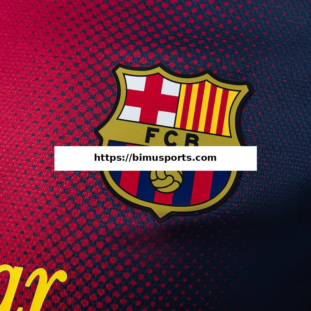 Camisola Barcelona 12/13 Principal Retro de Manga Comprida Versão de Jogador