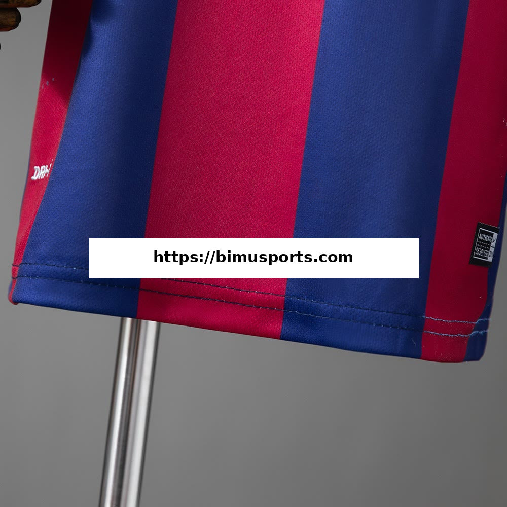 Camisola Barcelona 14/15 Principal Retro Long-Sleeve Equipamento Infantil