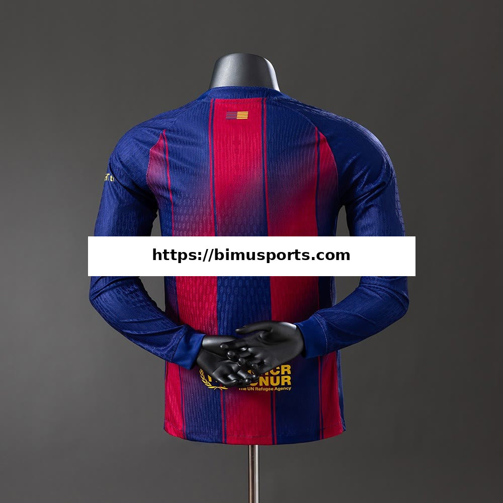 Camisola Barcelona 25/26 Principal de Manga Comprida Versão de Jogador