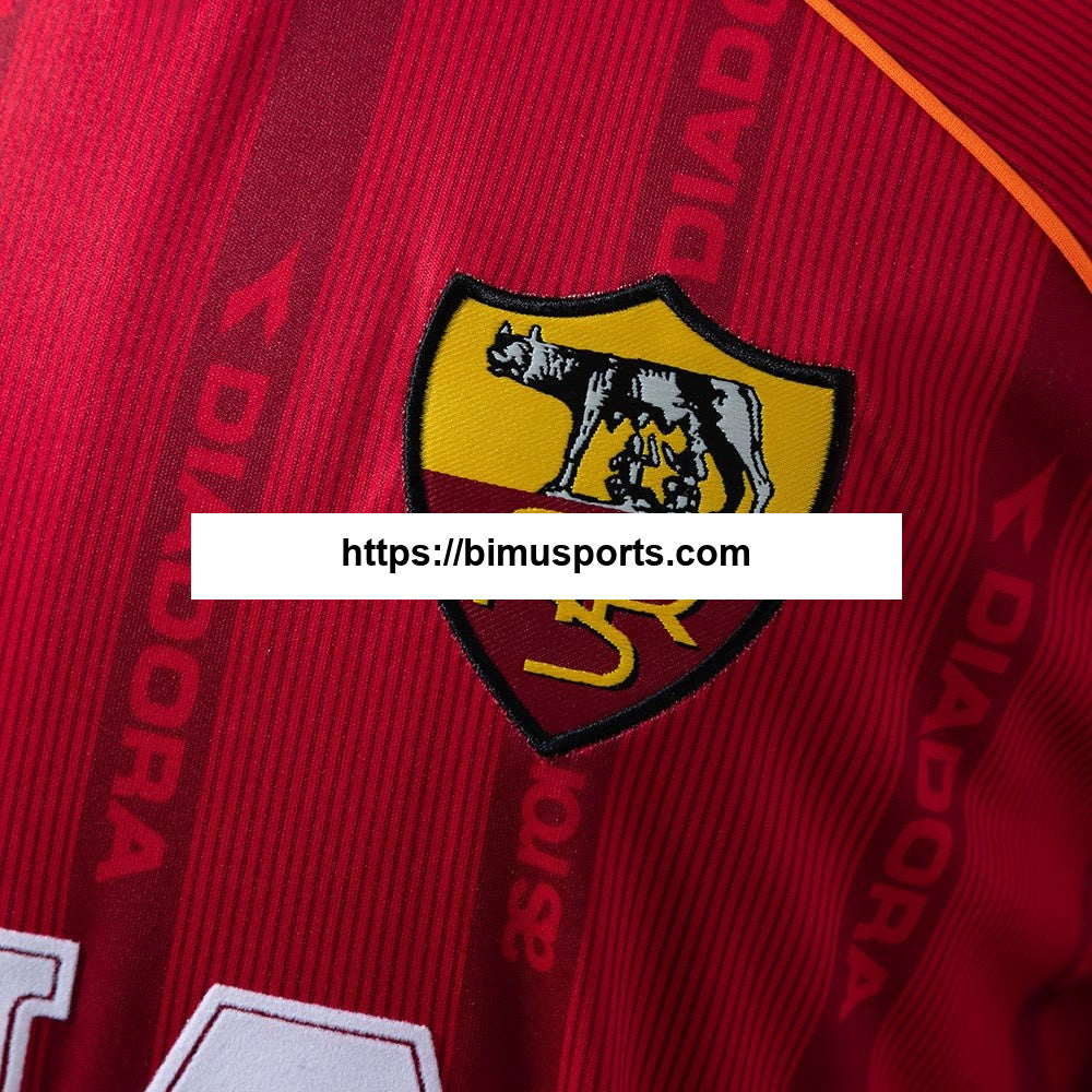 Camisola retrô Roma 99/00 Principal manga comprida