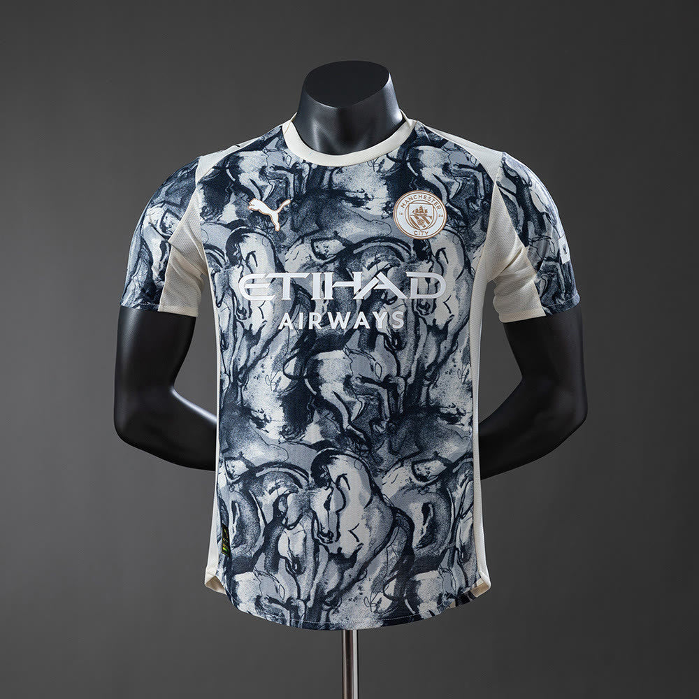 Camisas da versão do jogador da edição especial do Manchester City 25/26 do ano do cavalo