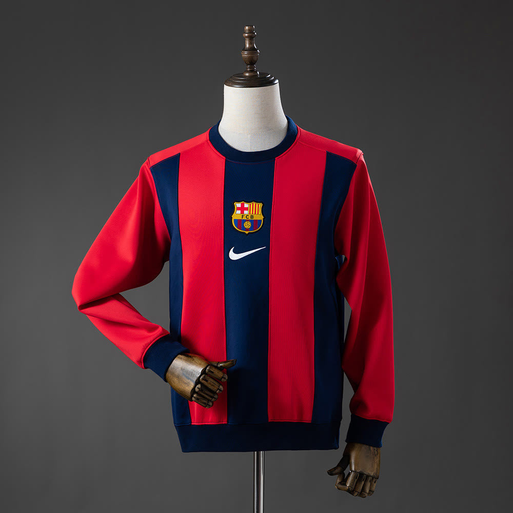Camisola Barcelona Sweatshirt de Manga Comprida - Vermelho e Azul M-3