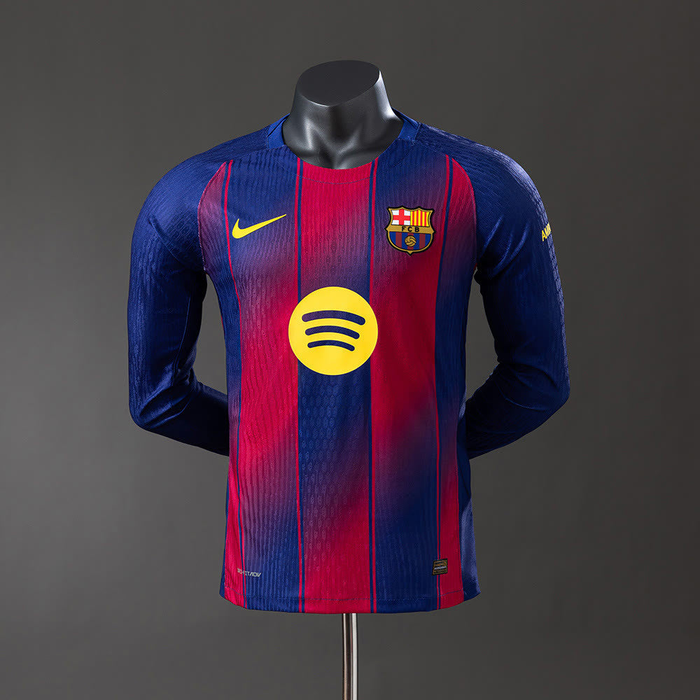 Camisola Barcelona 25/26 Principal de Manga Comprida Versão de Jogador