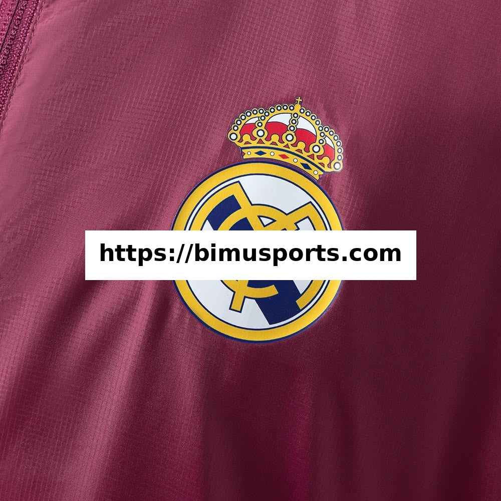 Real Madrid Casaco Reversível Corta-Vento - Bege & Vermelho