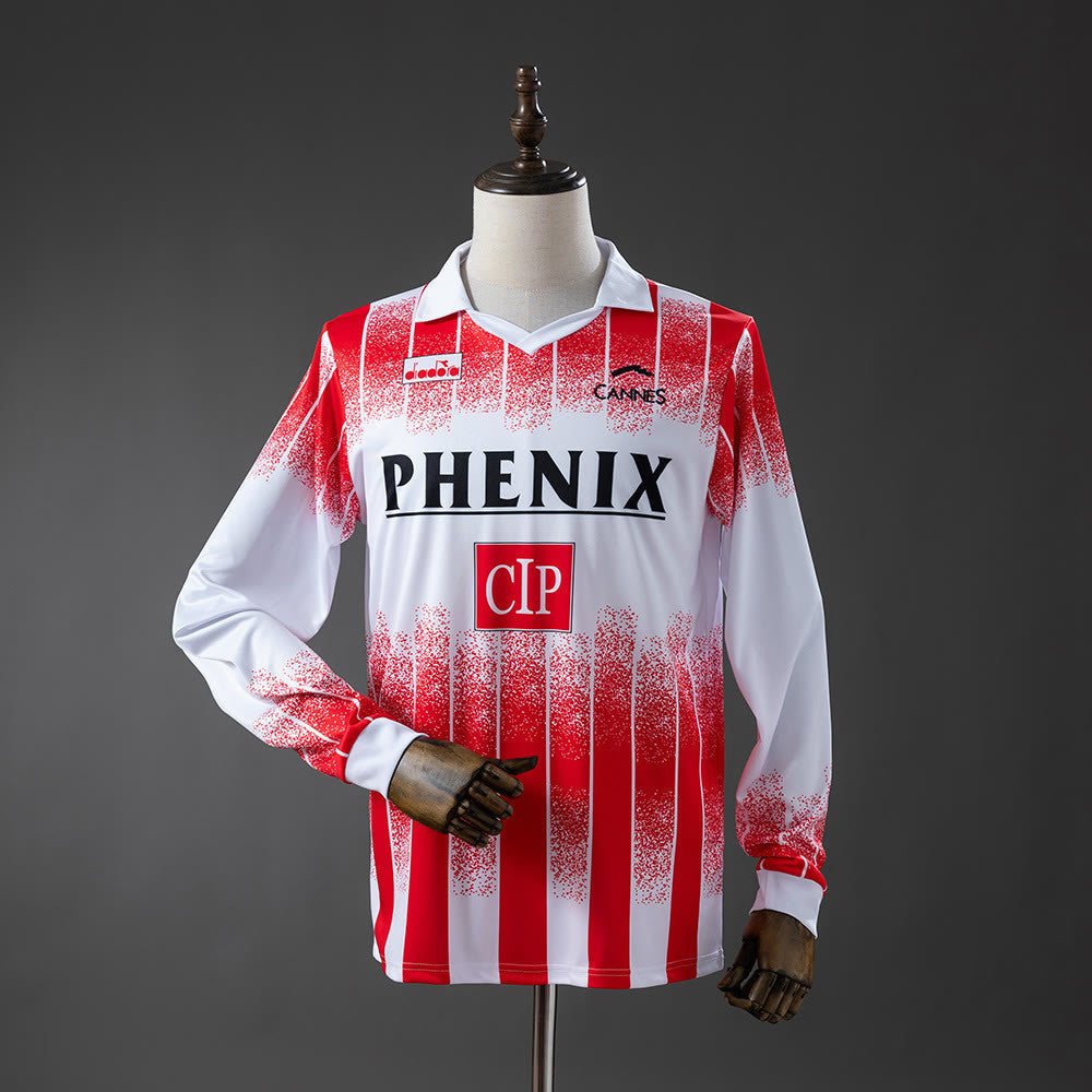 Camisola AS Cannes 91/92 Principal Manga Longa Retro