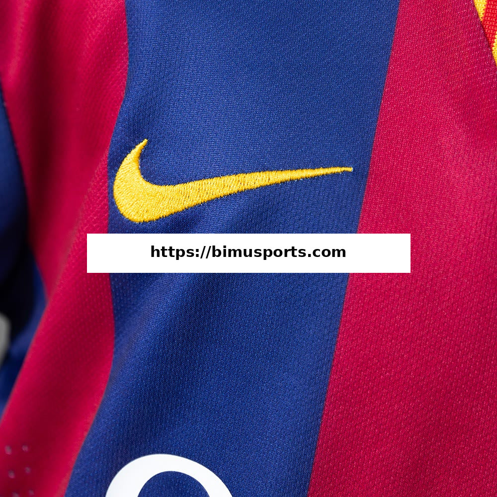 Camisola Barcelona 14/15 Principal Retro Long-Sleeve Equipamento Infantil
