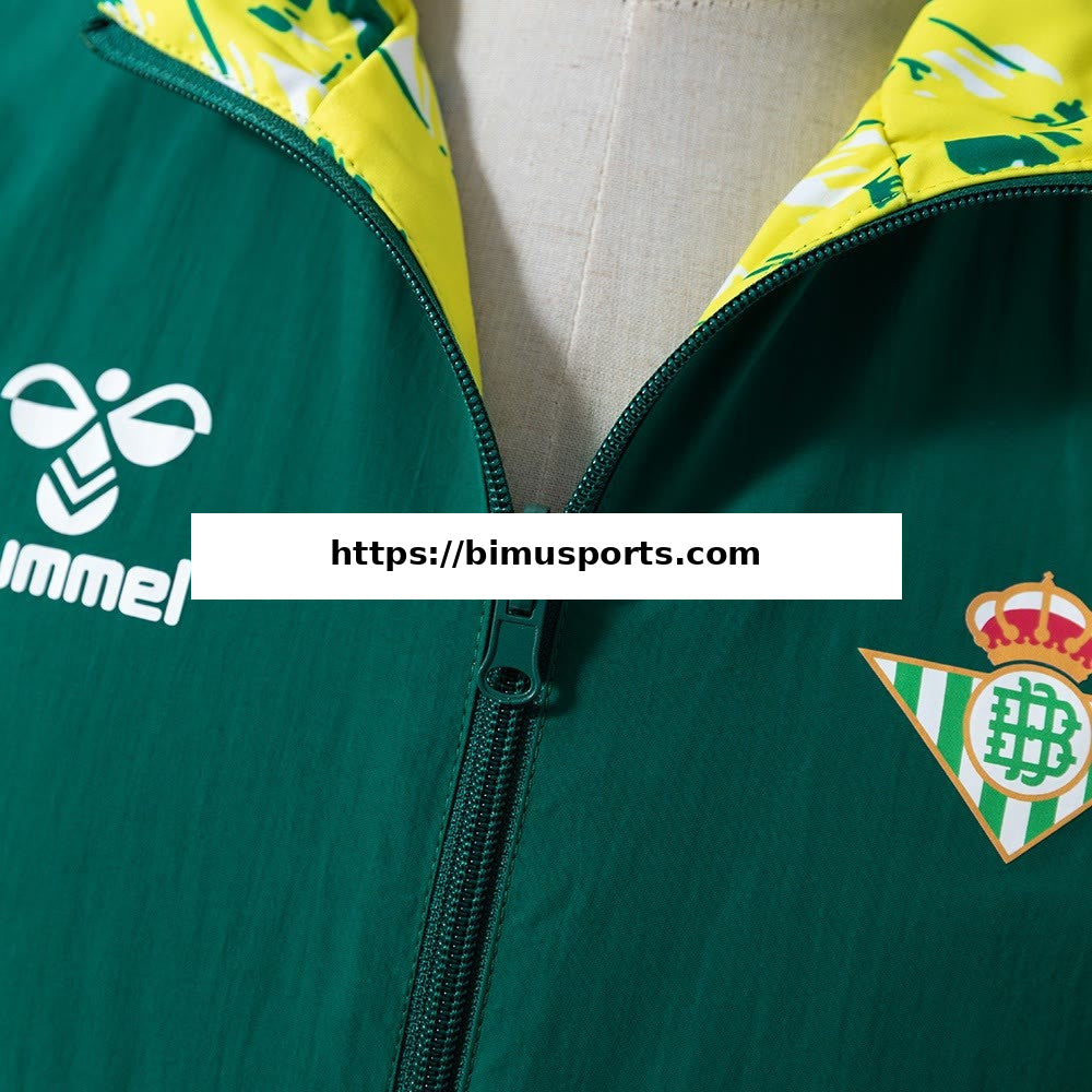 Camisola Real Betis Casaco Corta-vento Reversível - Verde e Amarelo