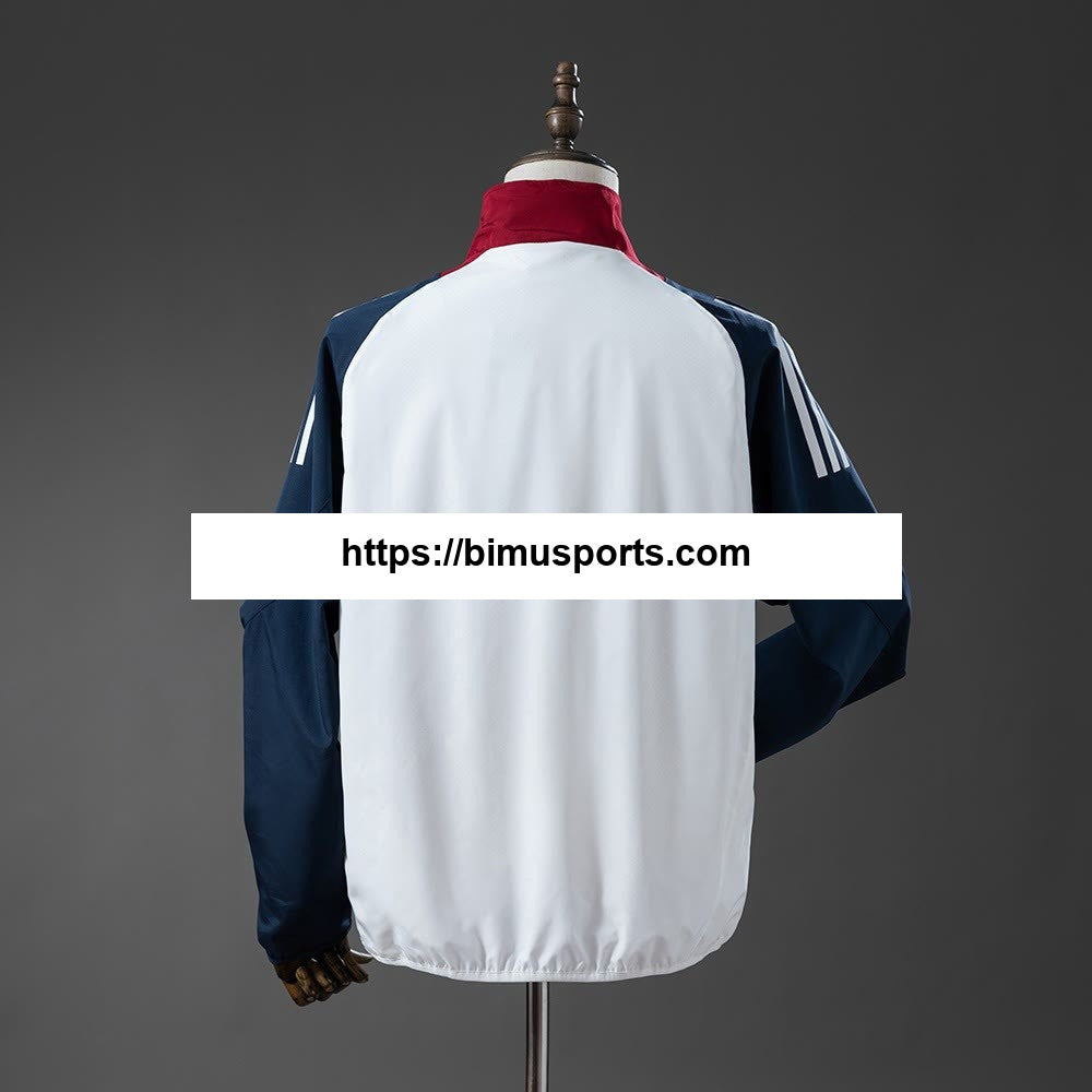 Blusão M-U - Branco e Azul Marinho