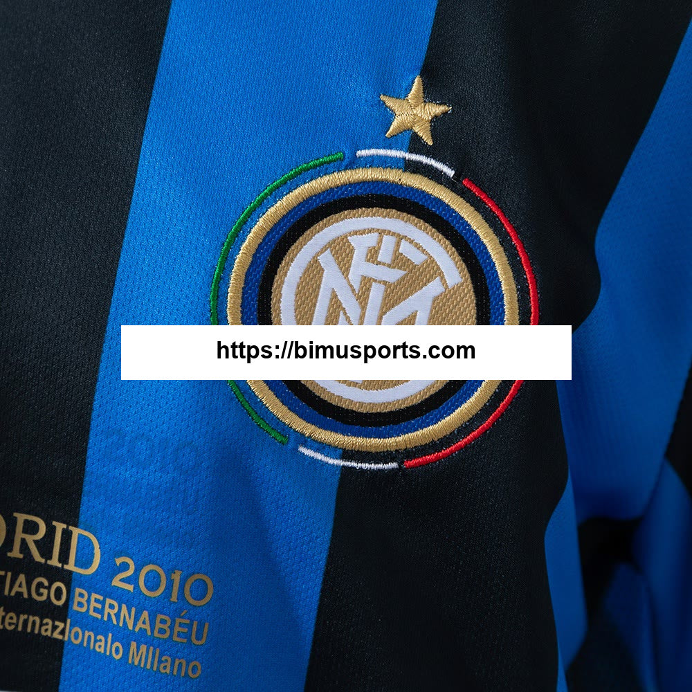 Camisola Inter Milan 09/10 Principal (UEFA Champions League) retrô infantil