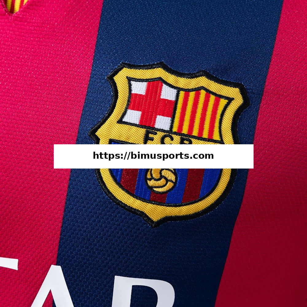 Camisola Barcelona 14/15 Principal Retro de Manga Comprida Versão de Jogador