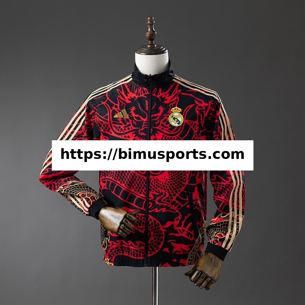 Real Madrid Casaco Reversível Corta-Vento - Vermelho & Heiss
