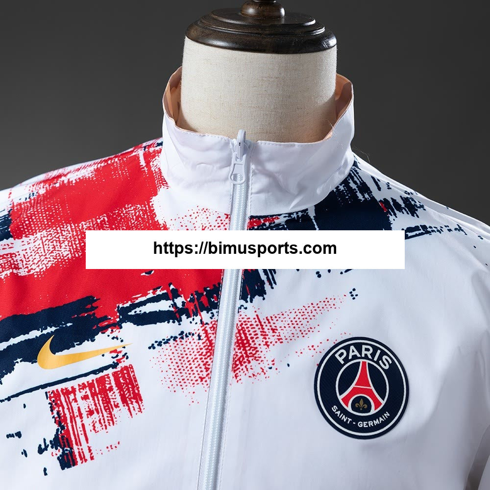 Jaqueta corta-vento reversível PSG - Branco e Marrom