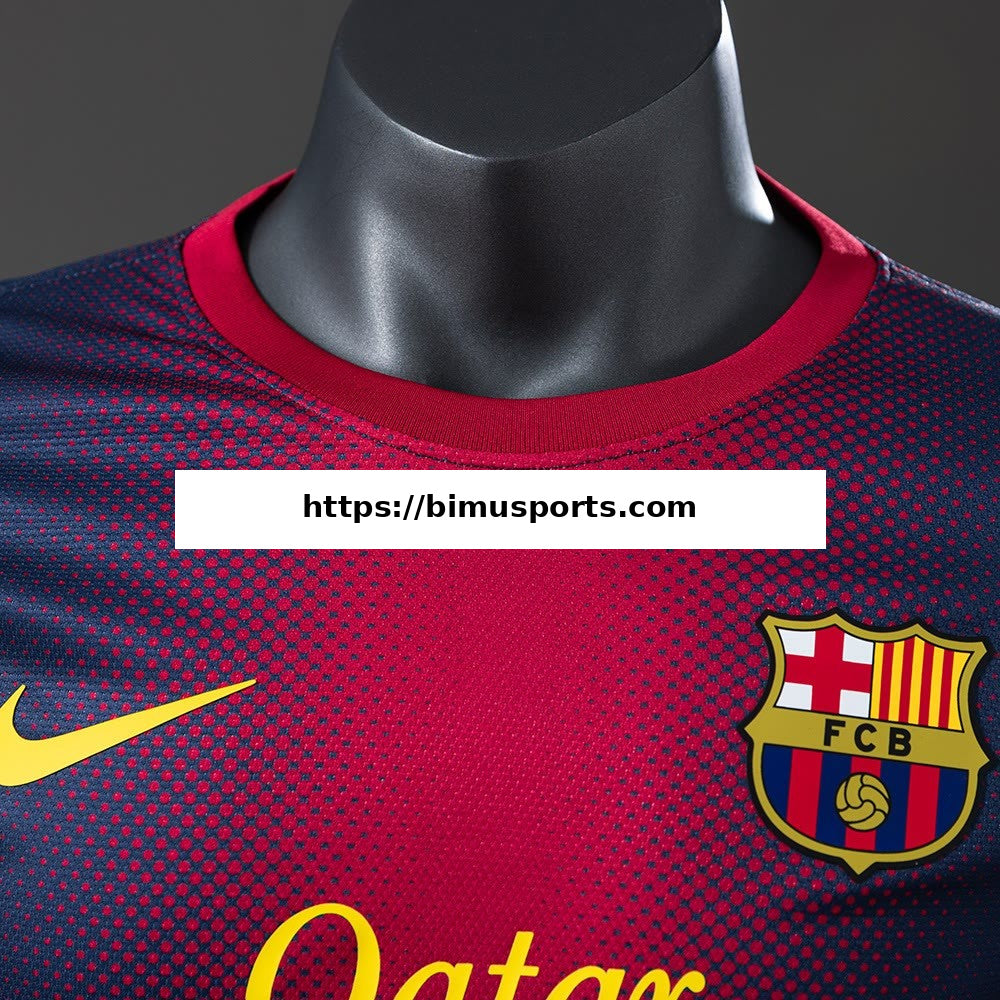 Camisola Barcelona 12/13 Principal Retro de Manga Comprida Versão de Jogador