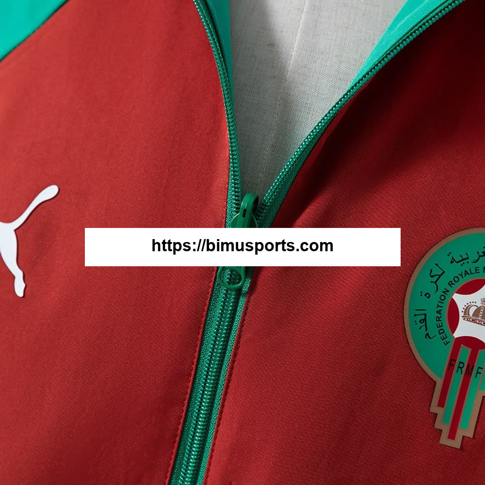 Jaqueta corta-vento reversível Marrocos 20/26 - vermelho e verde