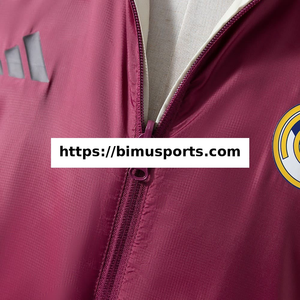 Real Madrid Casaco Reversível Corta-Vento - Bege & Vermelho