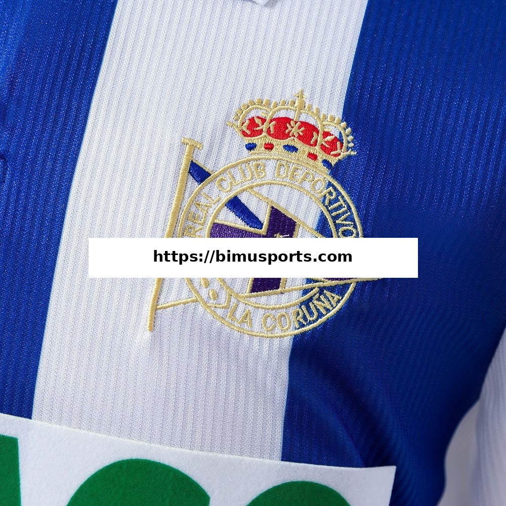 Camisola Deportivo La Coruna 99/00 Principal Retro de Manga Comprida