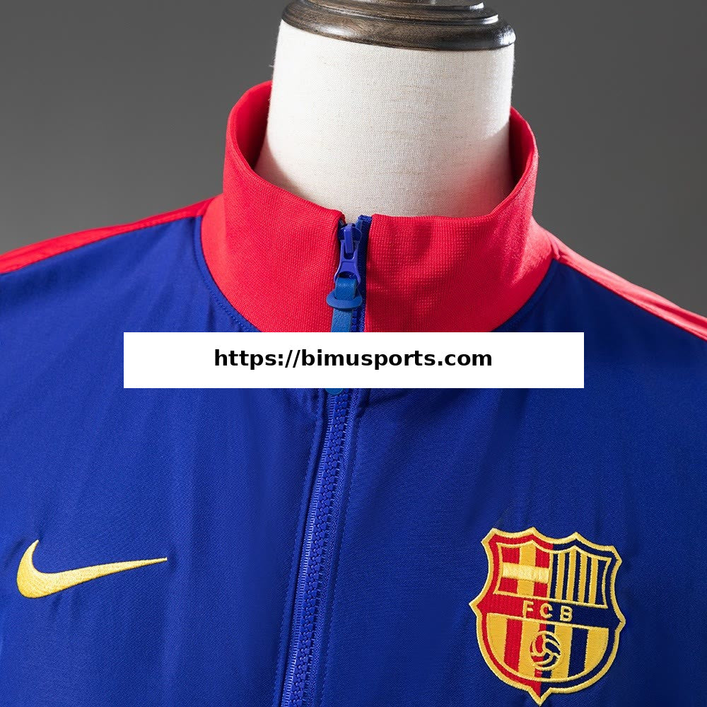 Camisola Barcelona Corta-vento - Deep Royal Azul & Noble Vermelho
