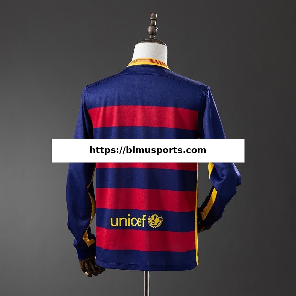 Camisola Barcelona 201516 Principal Retro de Manga Comprida