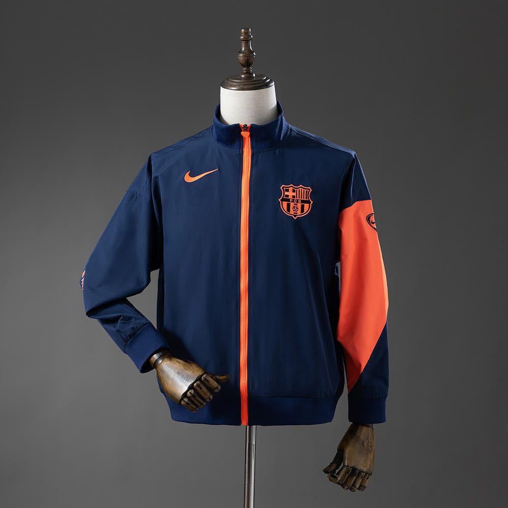 Camisola Barcelona Corta-vento - Navy Azul & Orange