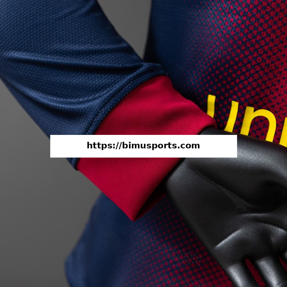 Camisola Barcelona 12/13 Principal Retro de Manga Comprida Versão de Jogador