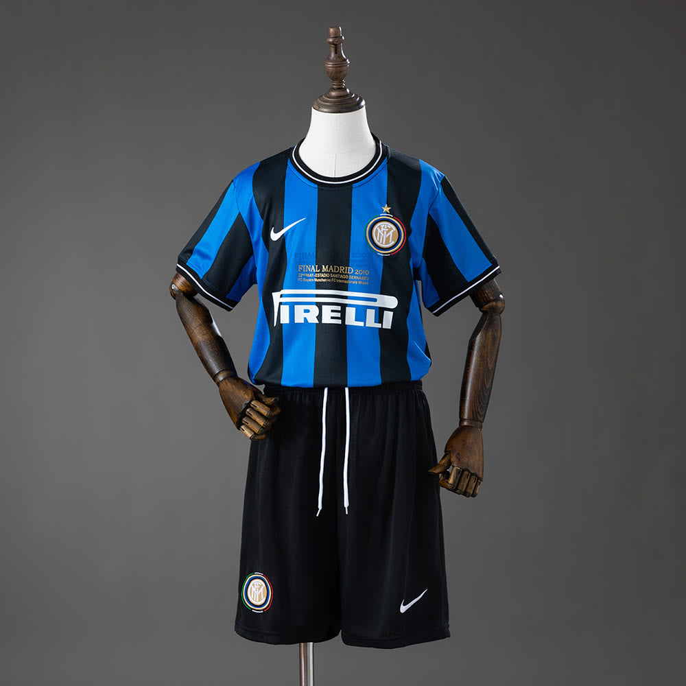 Camisola Inter Milan 09/10 Principal (UEFA Champions League) retrô infantil