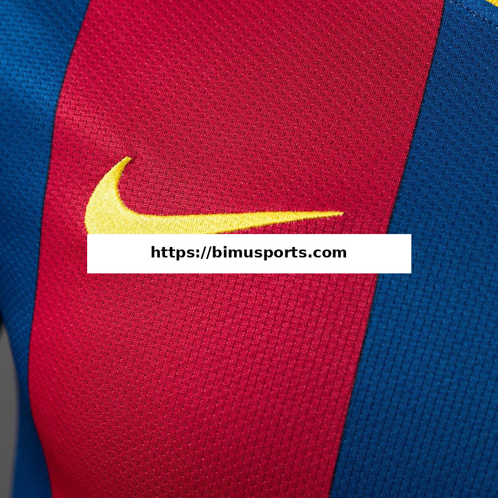 Camisola Barcelona 10/11 Principal Retro de Manga Comprida Versão de Jogador