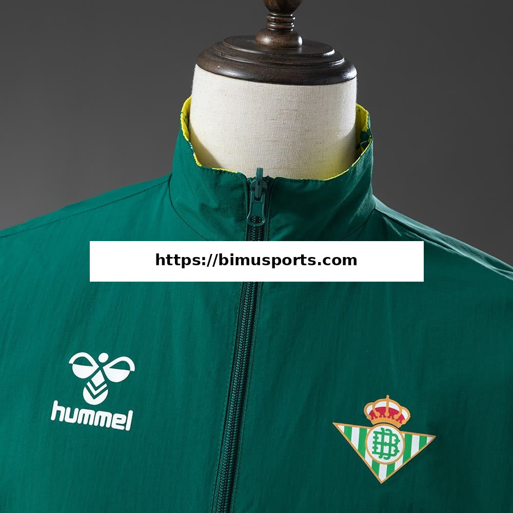 Camisola Real Betis Casaco Corta-vento Reversível - Verde e Amarelo