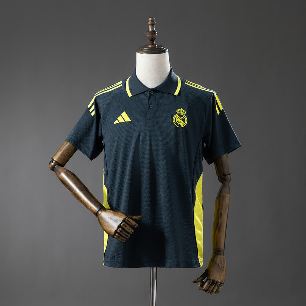 Camisola Real Madrid 25/26 POLO - Cinzento Escuro & Amarelo
