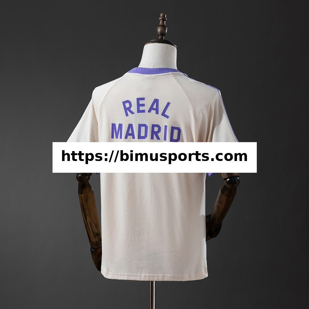 Camisola Real Madrid Originais 3-stripes Bege T-shirt