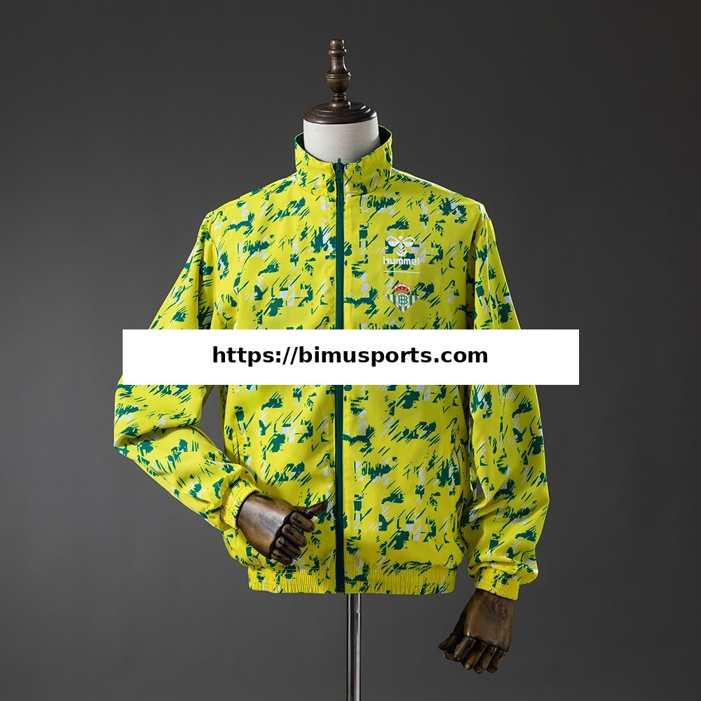 Camisola Real Betis Casaco Corta-vento Reversível - Verde e Amarelo