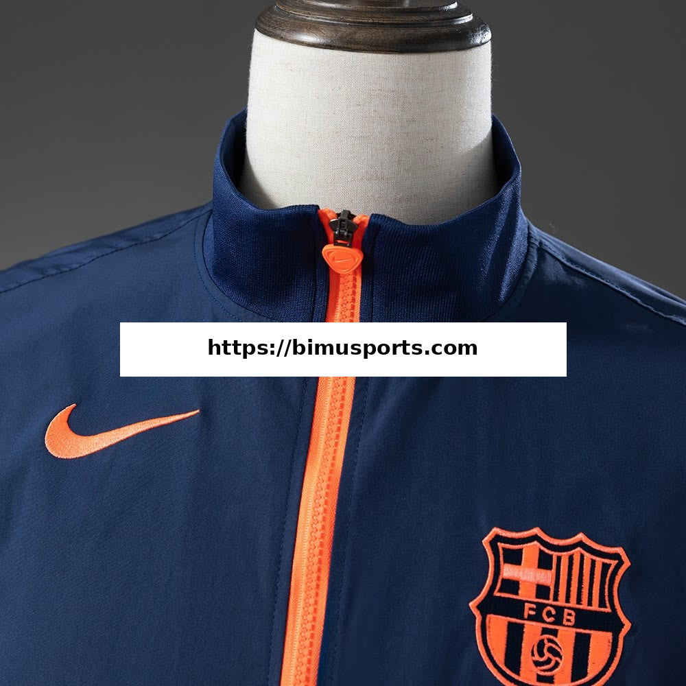 Camisola Barcelona Corta-vento - Navy Azul & Orange