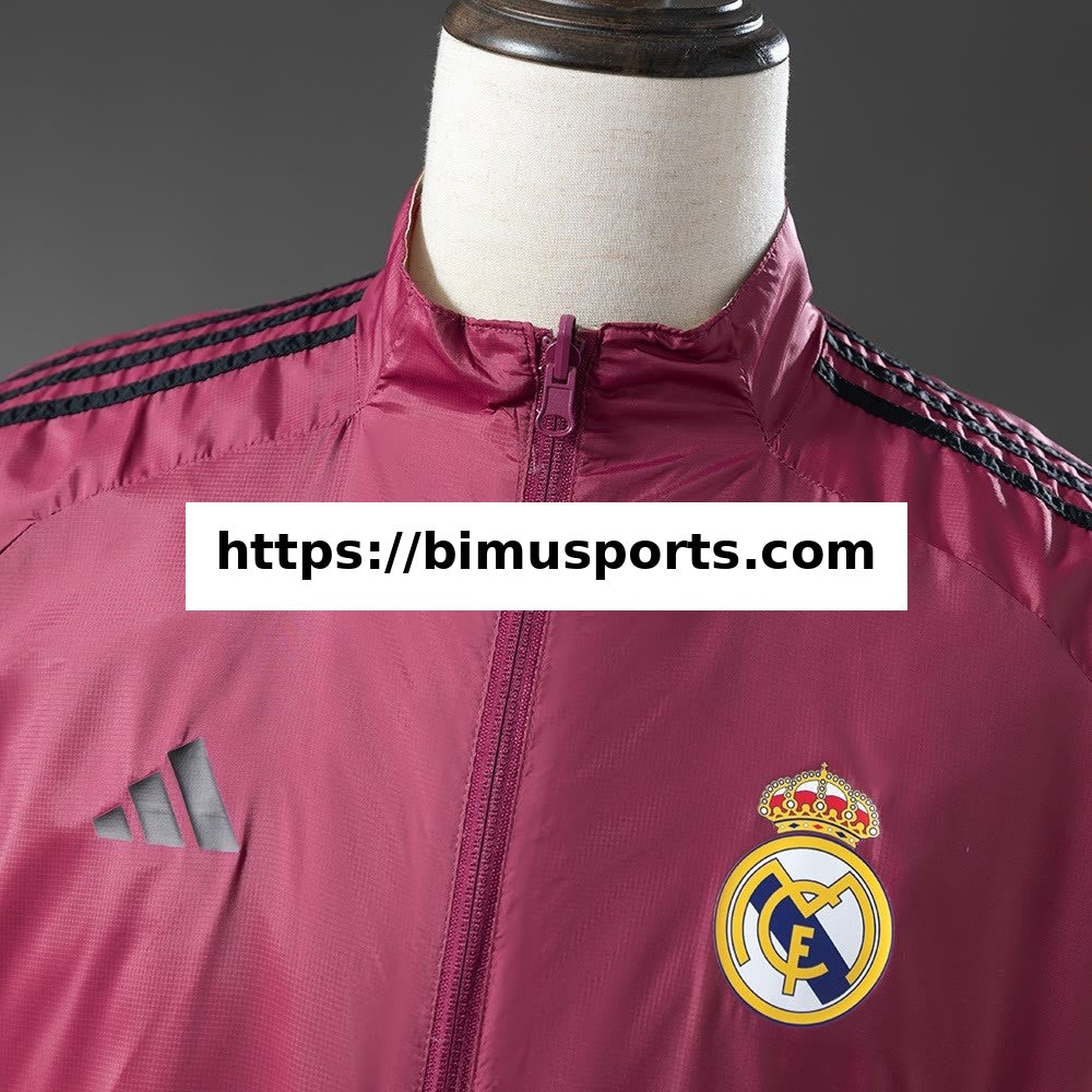 Real Madrid Casaco Reversível Corta-Vento - Bege & Vermelho