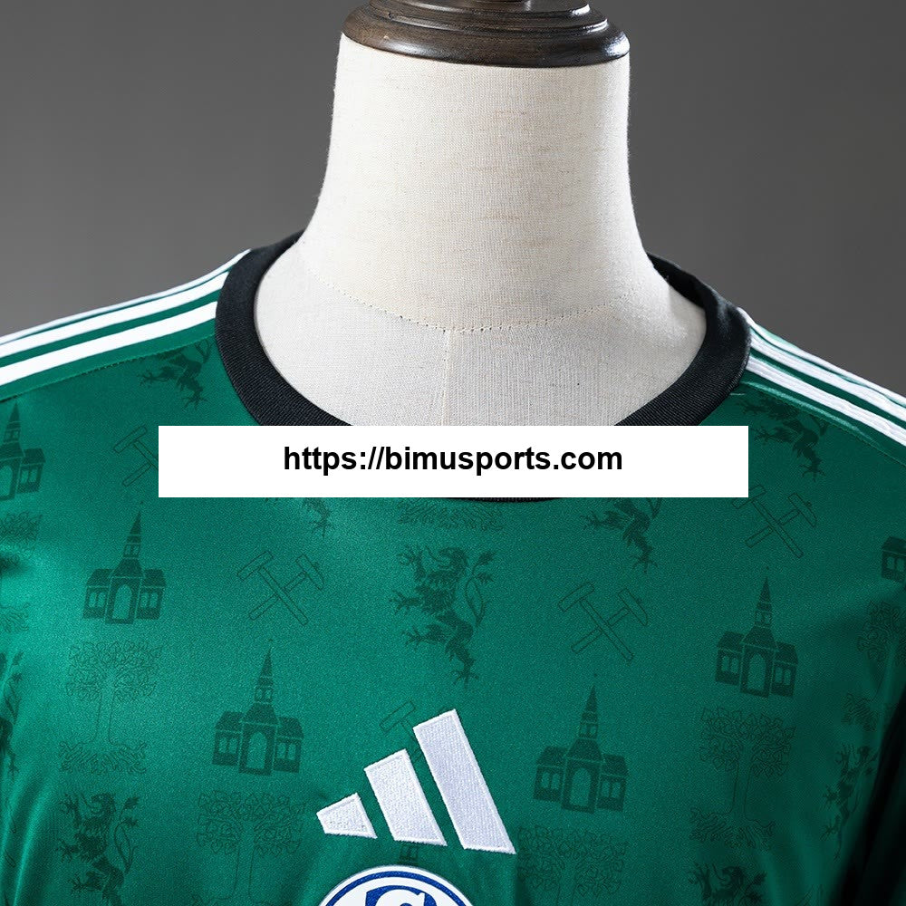 Camisola Schalke 04 25/26 Edição Comemorativa Verde Manga Longa