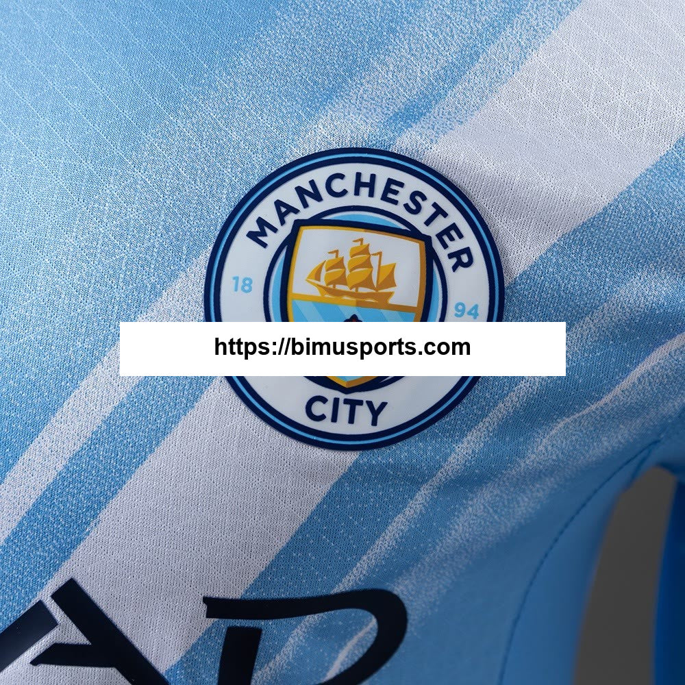 Manchester City 25/26 Principal manga comprida versão jogador camisas