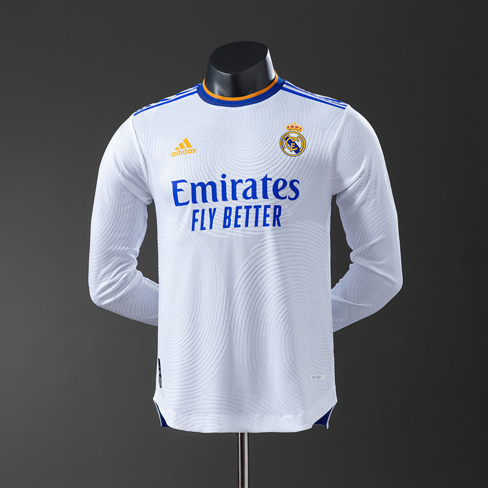Camisola Real Madrid 21/22 Principal Manga Comprida Versão de Jogador Retro