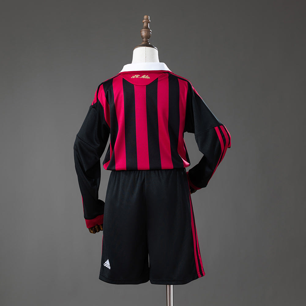 Camisola AC Milan 09/10 Principal Retro Manga Longa Equipamento