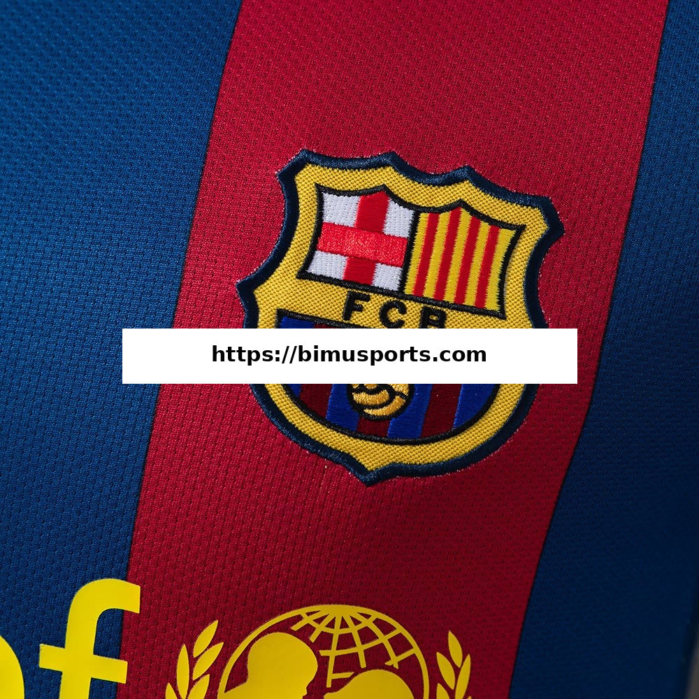 Camisola Barcelona 10/11 Principal Retro de Manga Comprida Versão de Jogador