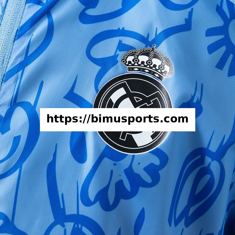 Camisola Real Madrid Casaco Reversível Corta-Vento - Bege & Azul